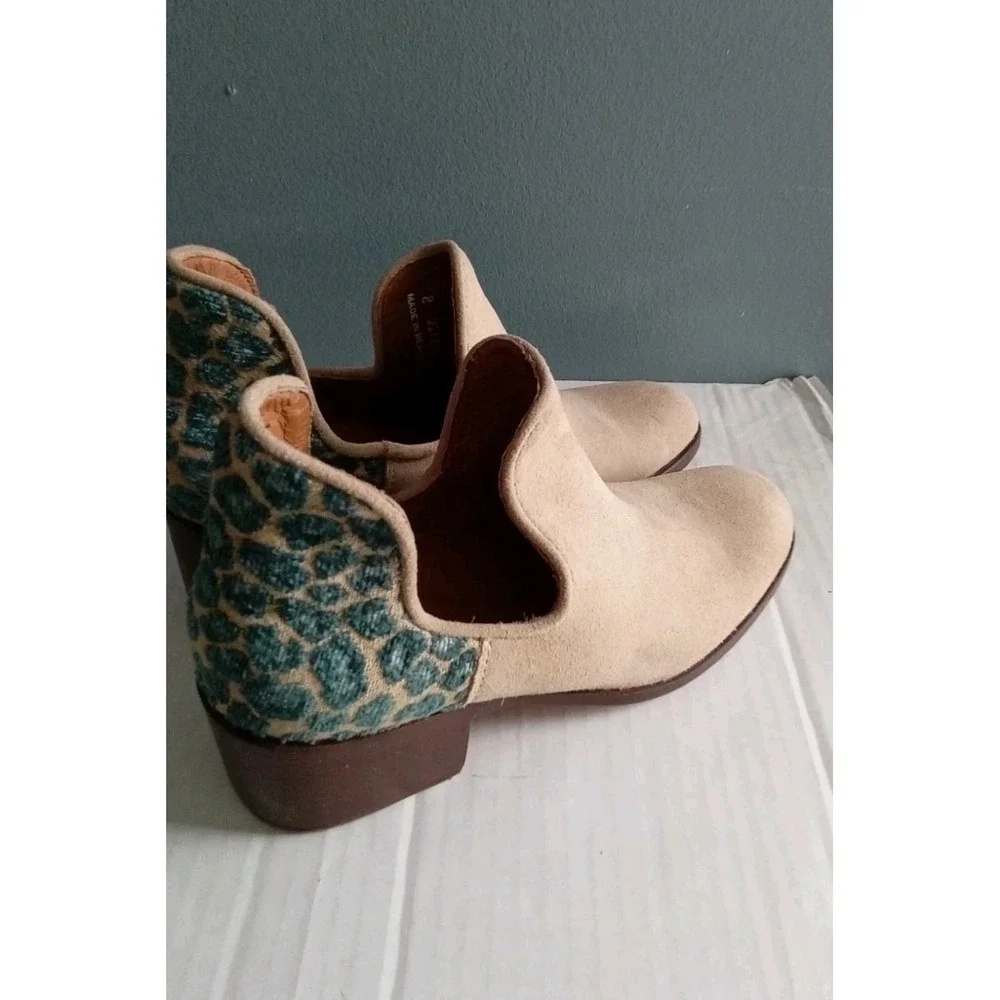 Ankle‎ Booties Suede Leather Leopard Print Heel Shoes